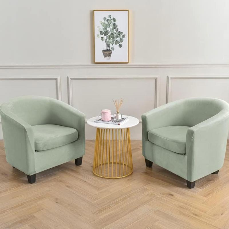 Housse Pour Fauteuil Cabriolet Vert Amande Velours | Housse Moderne