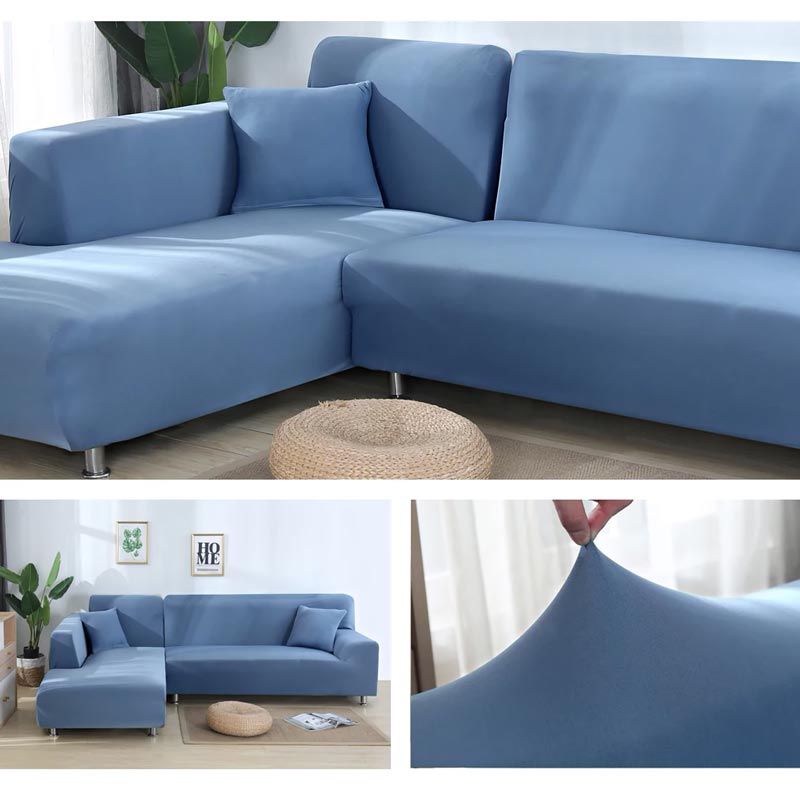 Housse Canapé d'Angle Bleu Ciel | Housse Moderne