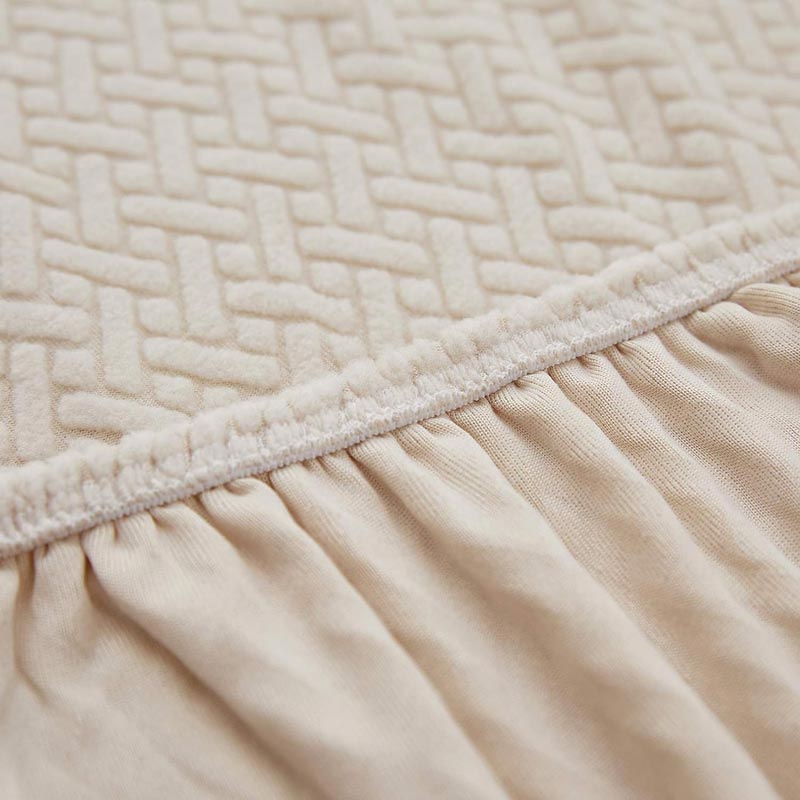 Housse De Canapé D'angle Jacquard Beige | Housse Moderne