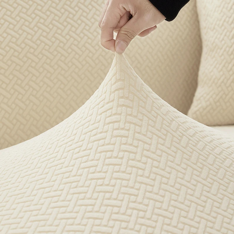 Housse De Canapé Jacquard Beige | Housse Moderne