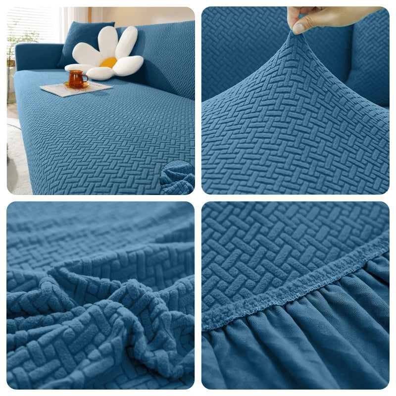 Housse De Canapé Jacquard Bleu | Housse Moderne