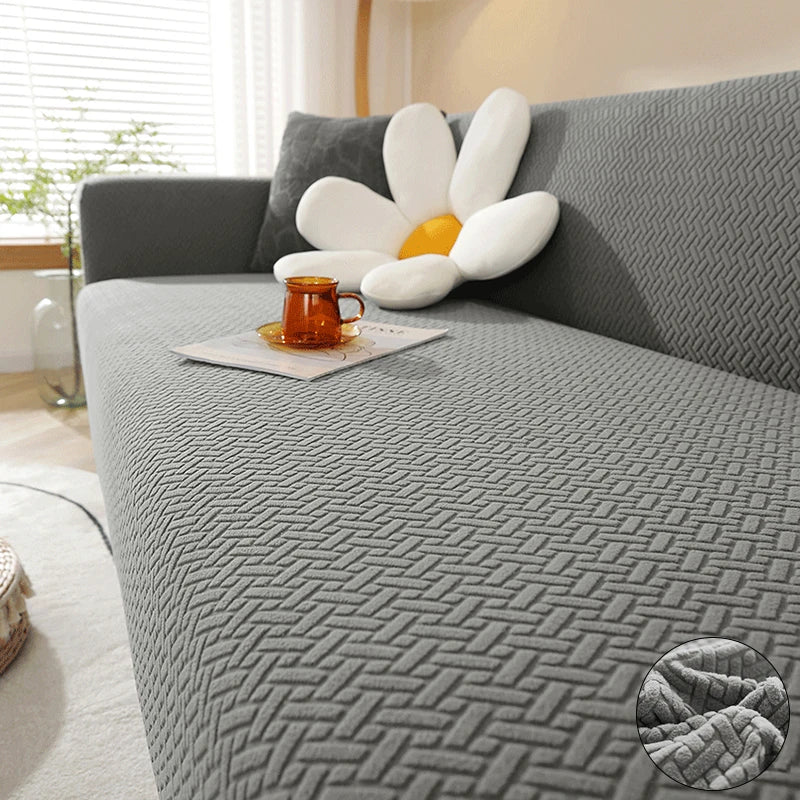 Housse De Canapé Jacquard Grise | Housse Moderne