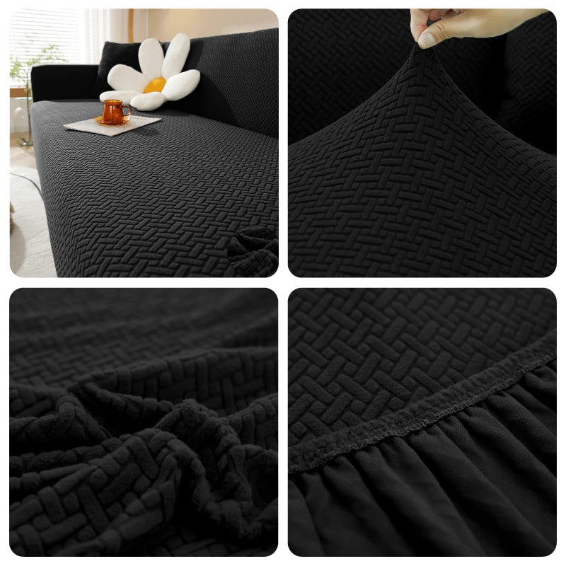 Housse De Canapé Jacquard Noir | Housse Moderne