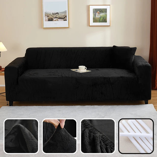 Housse de Canapé Noir Velours | Housse Moderne