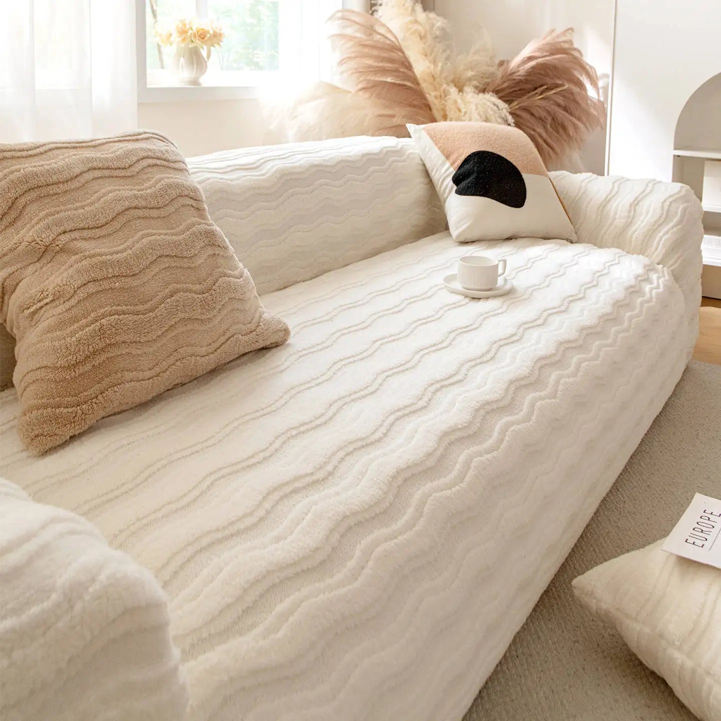 Housse De Canapé Nyril Blanche | Housse Moderne
