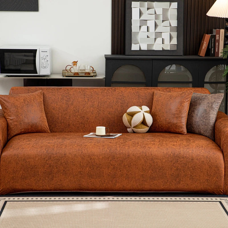 Housse De Canapé Similicuir Marron | Housse Moderne