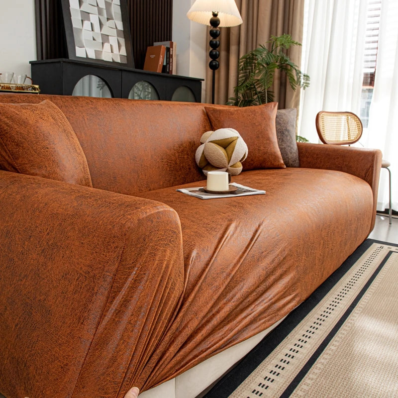 Housse De Canapé Similicuir Marron | Housse Moderne