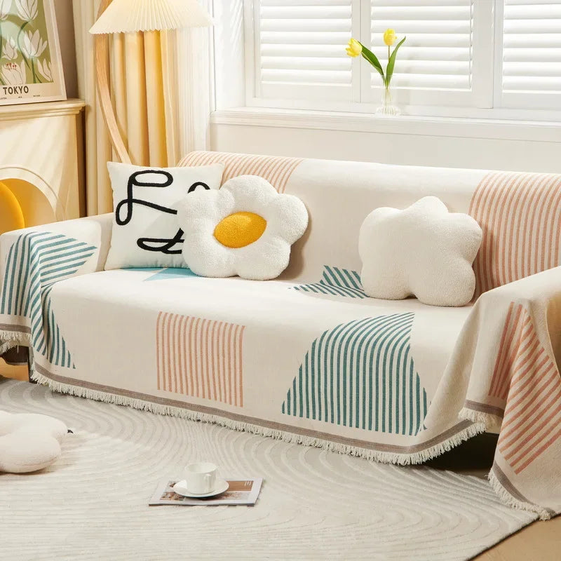 Jeté de Canapé Jacquard Scandinave Orven | Housse Moderne