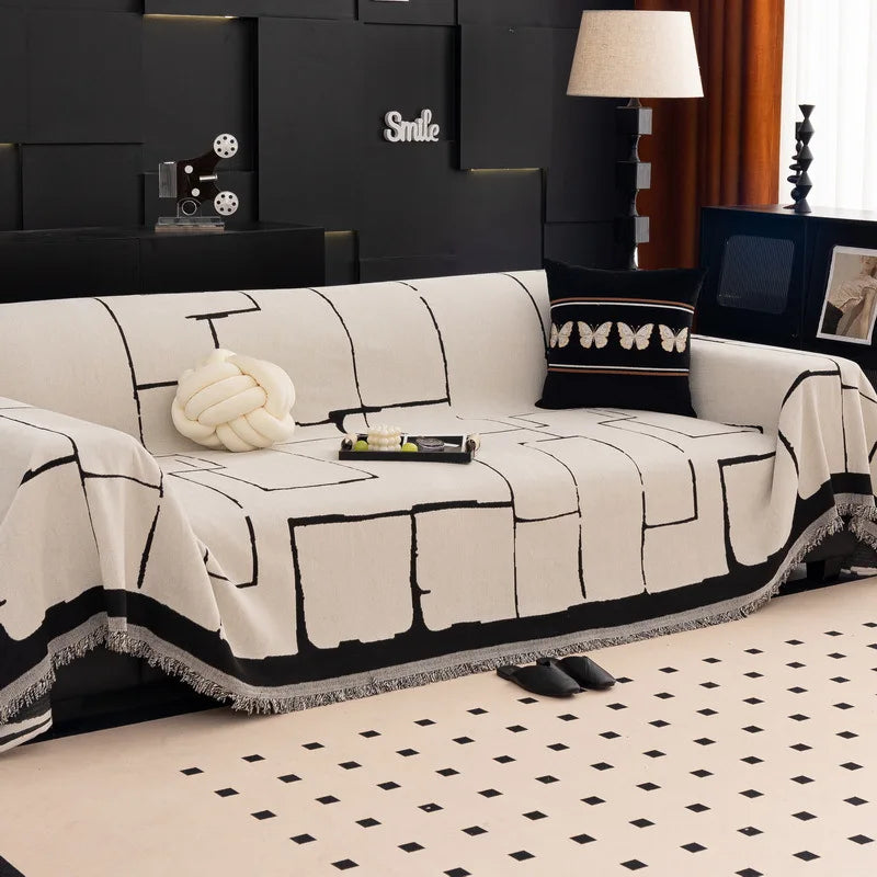 Jeté de Canapé Linova Blanc | Housse Moderne