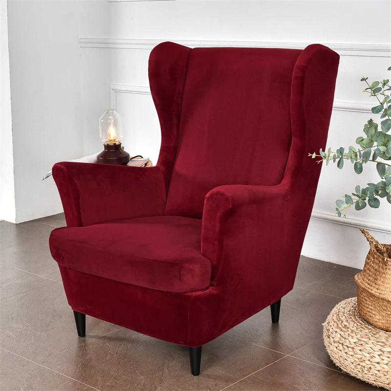 Housse de Fauteuil Crapaud Velours Rouge | Housse Moderne