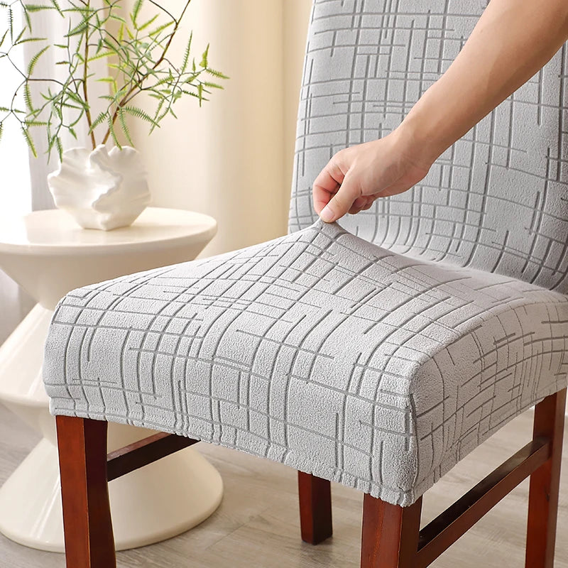 Housse de Chaise Alba – Gris Clair Extensible | Housse Moderne