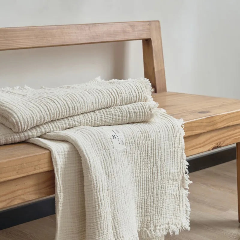 Grand Plaid Blanc Pour Canapé | Housse Moderrne