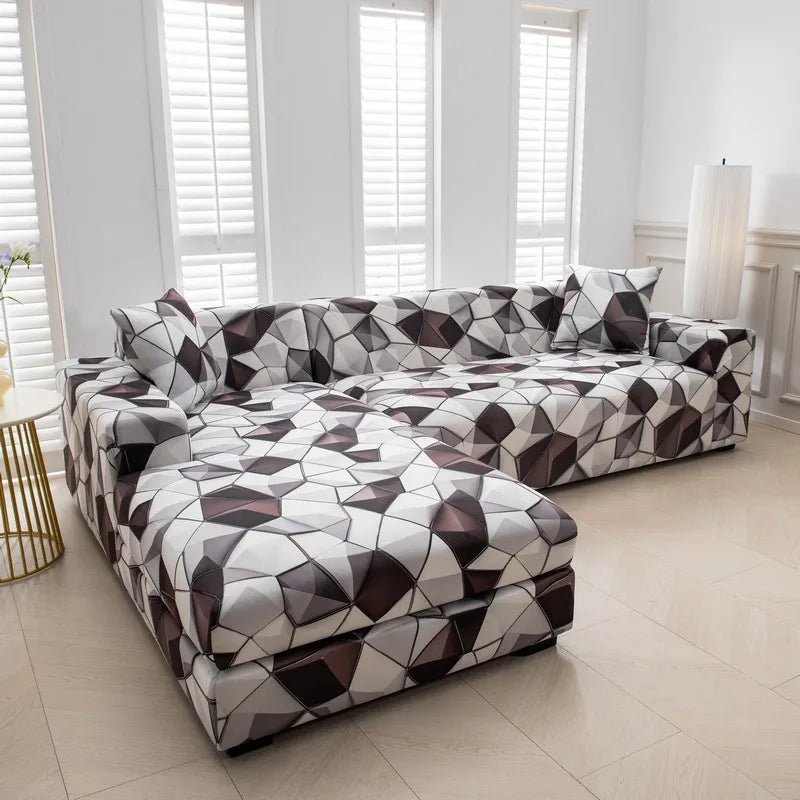 Housse Canapé D&#39;angle Gris Clair | Housse Moderne