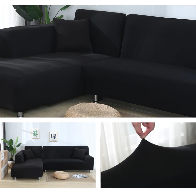 Housse Canapé d'Angle Noir | Housse Moderne 