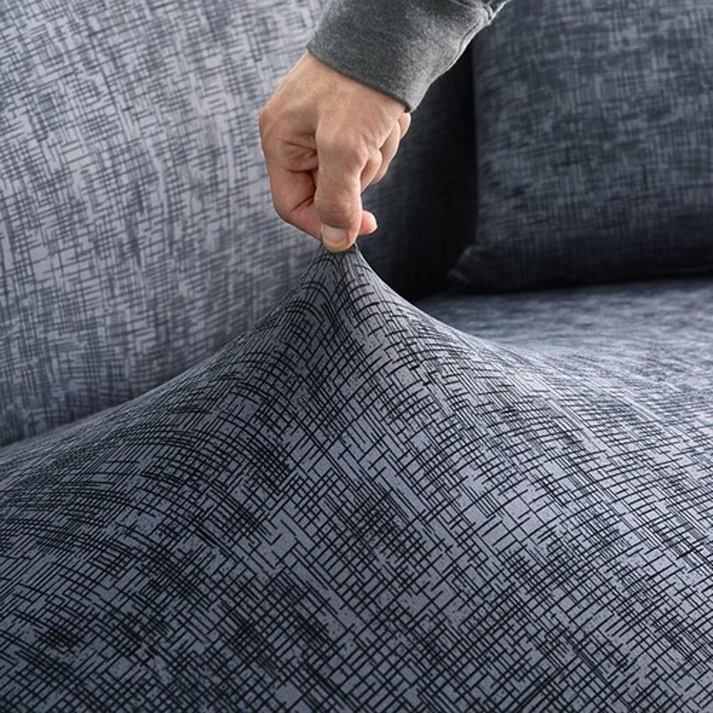 Housse de Canapé d&#39;Angle Bleu / Gris | Housse Moderne 