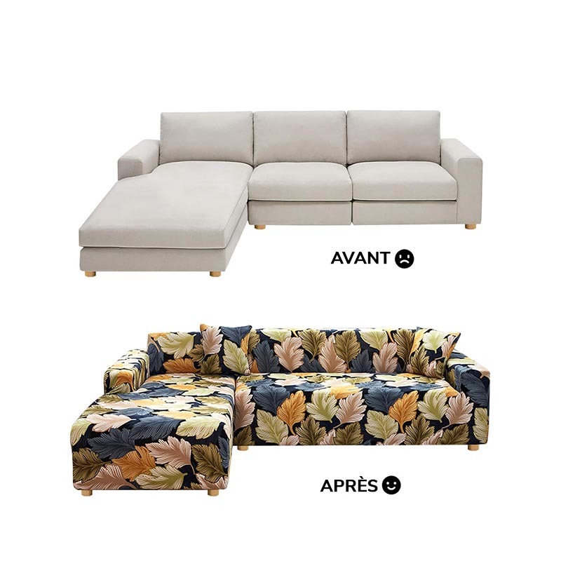 Housse de Canapé d'Angle Arrondi | Housse Moderne 