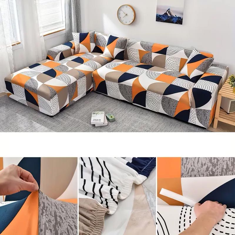 Housse de Canapé d&#39;Angle Avec Accoudoir | Housse Moderne 