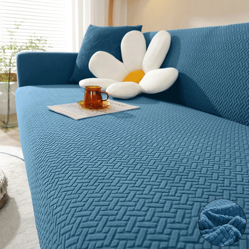 Housse De Canapé Jacquard Bleu | Housse Moderne