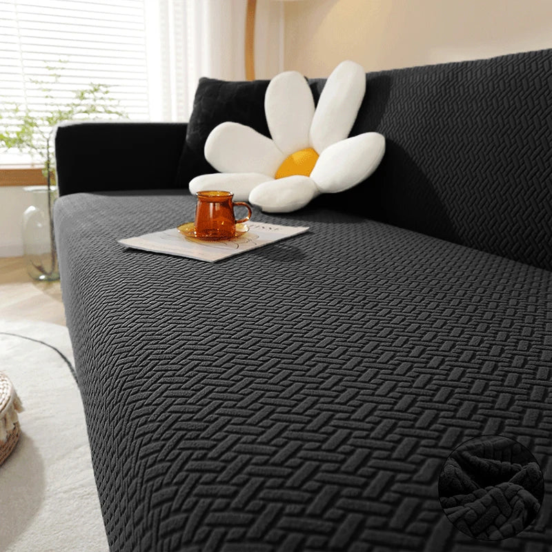 Housse De Canapé Jacquard Noir | Housse Moderne