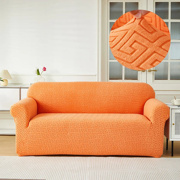 Housse De Canapé Luxe à Pompons Et Motif Floral Jacquard - Pour 2/3 Places, Polyester, Neuve