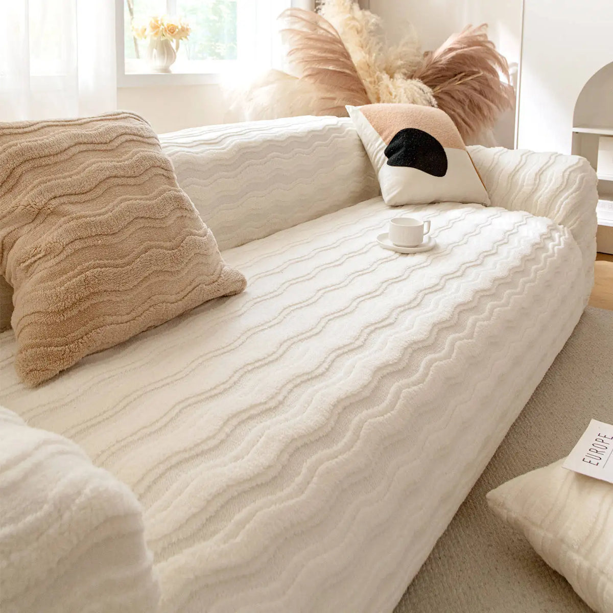 Housse De Canapé Nyril Blanche | Housse Moderne