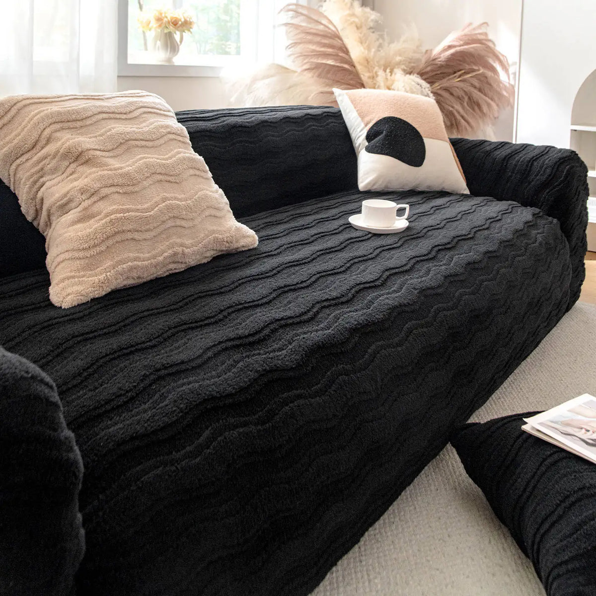 Housse De Canapé Nyril Noir | Housse Moderne