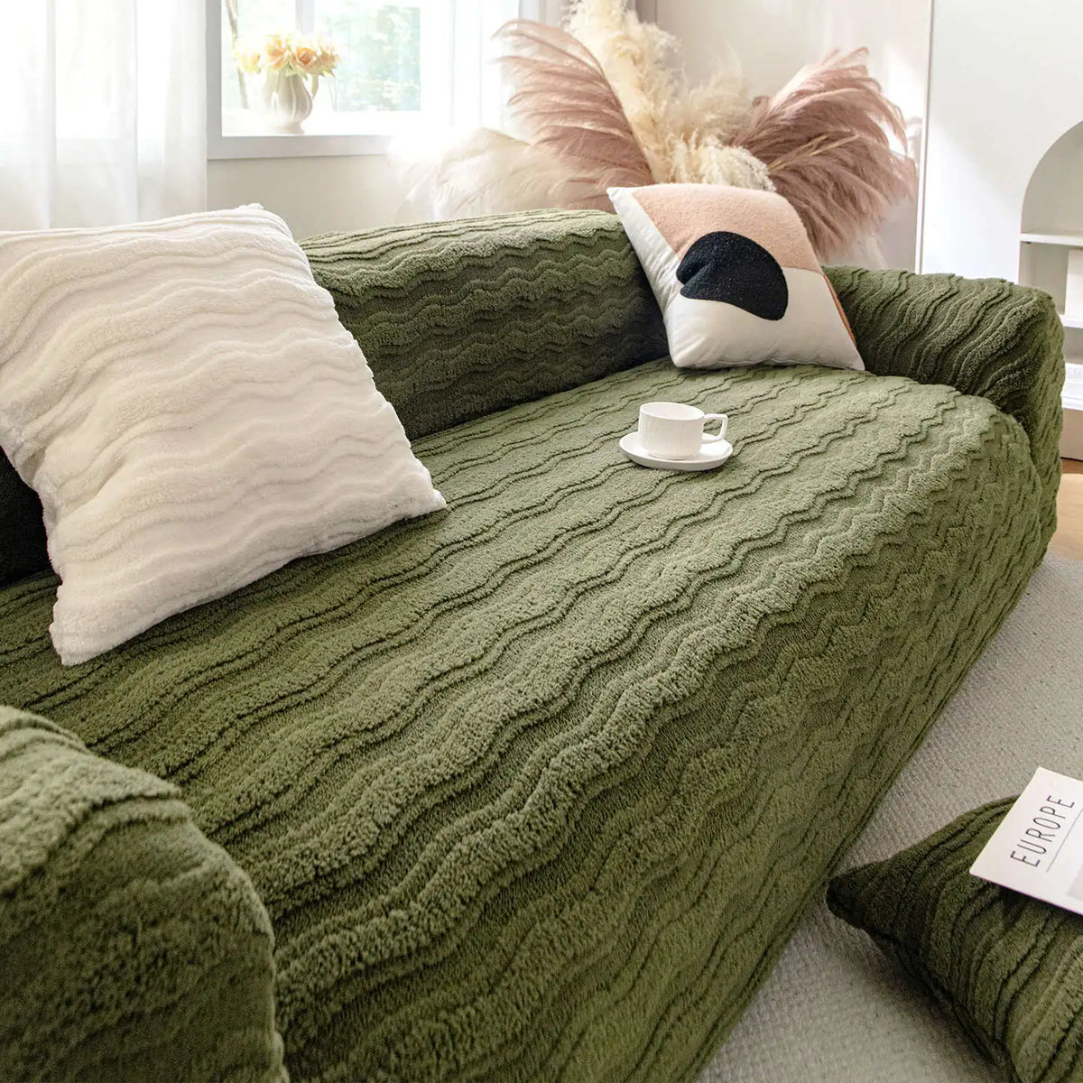 Housse De Canapé Nyril Vert | Housse Moderne