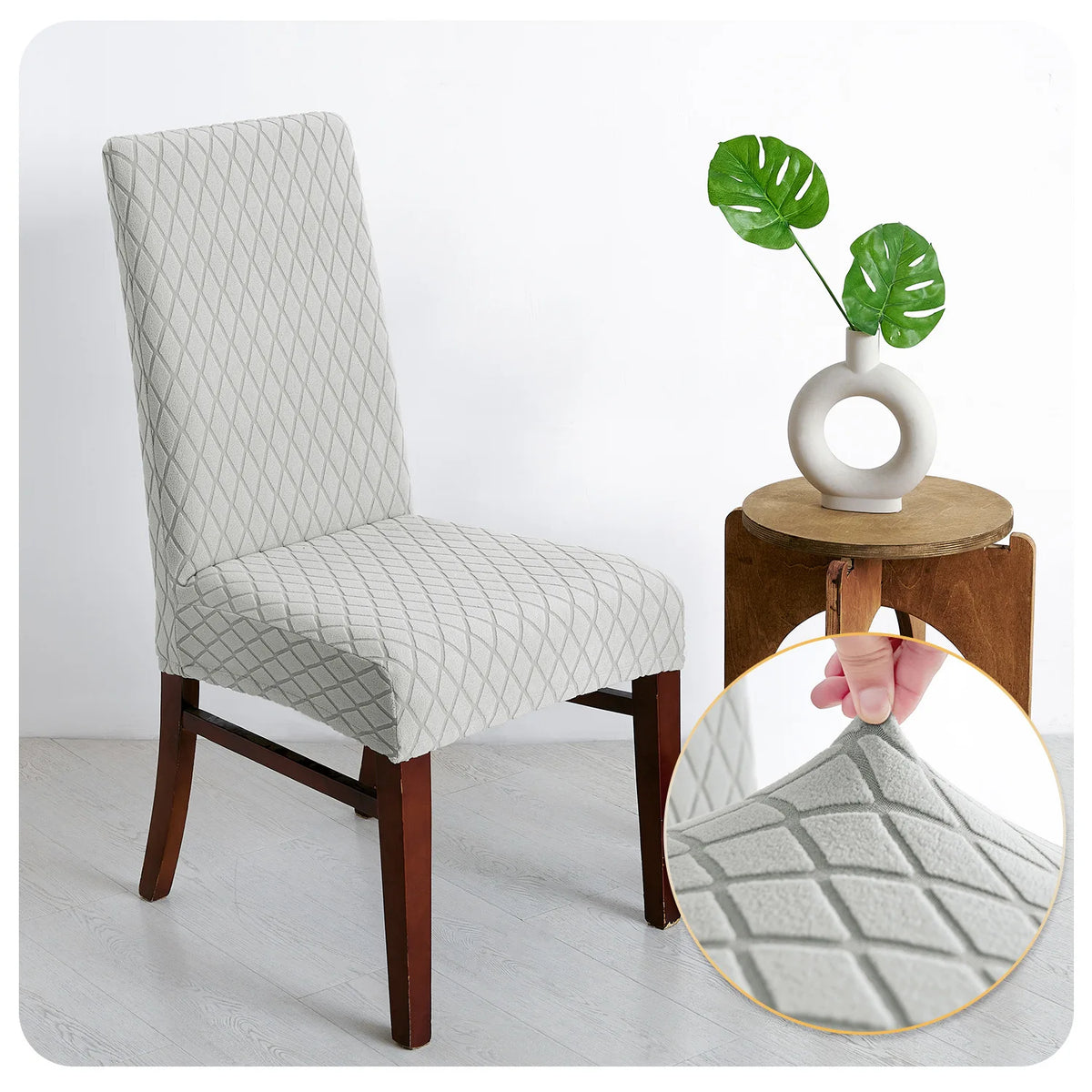 Housse de Chaise Nuance – Gris Clair Extensible | Housse Moderne