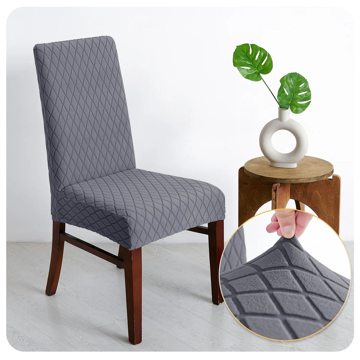 Housse de Chaise Nuance – Gris Anthracite Extensible | Housse Moderne