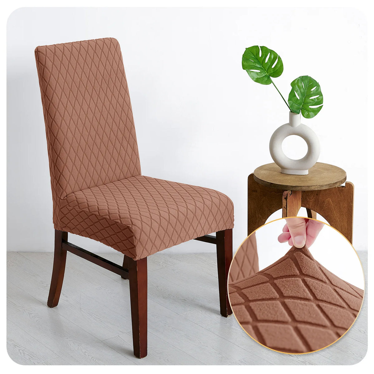 Housse de Chaise Nuance – Marron Extensible | Housse Moderne