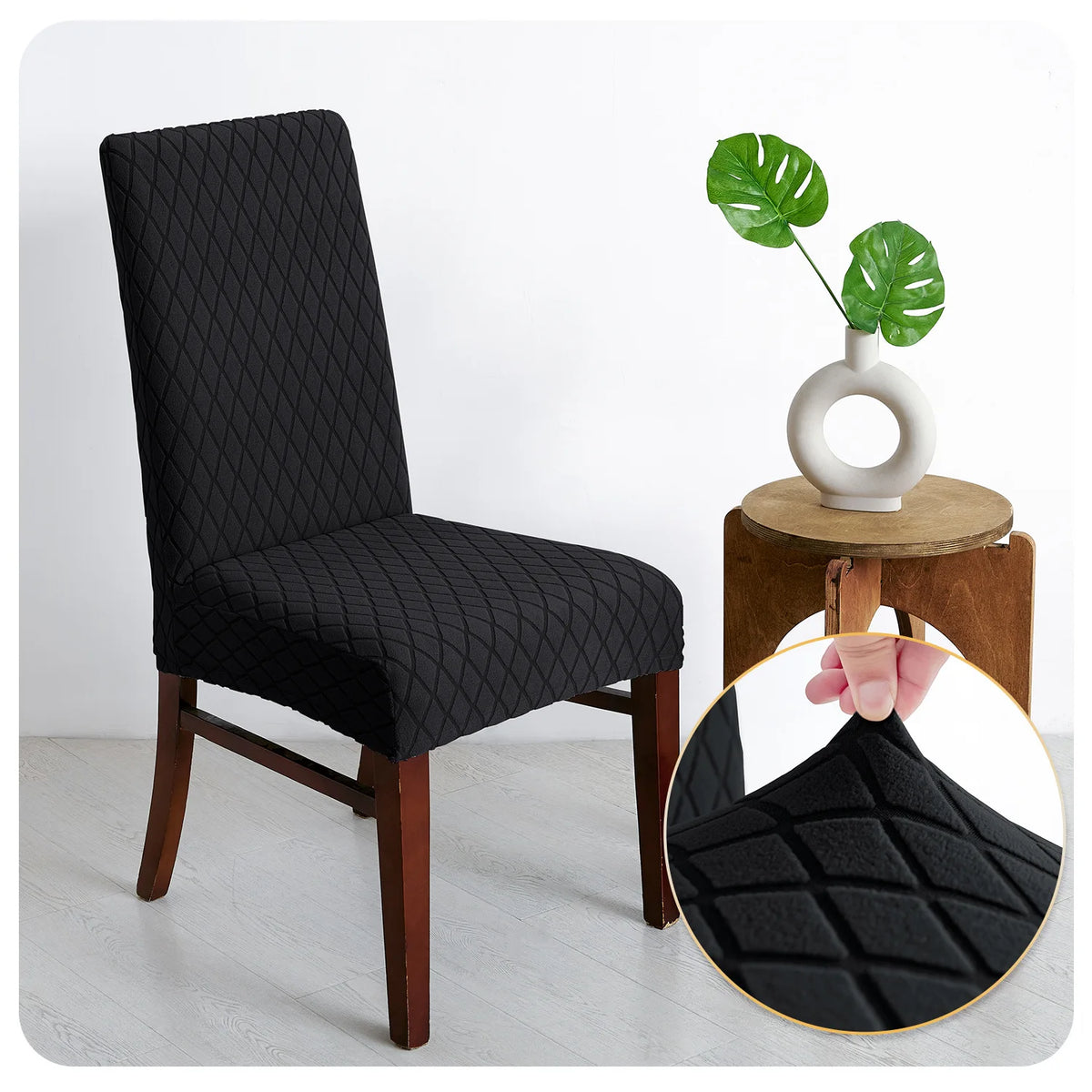 Housse de Chaise Nuance – Noir Extensible | Housse Moderne