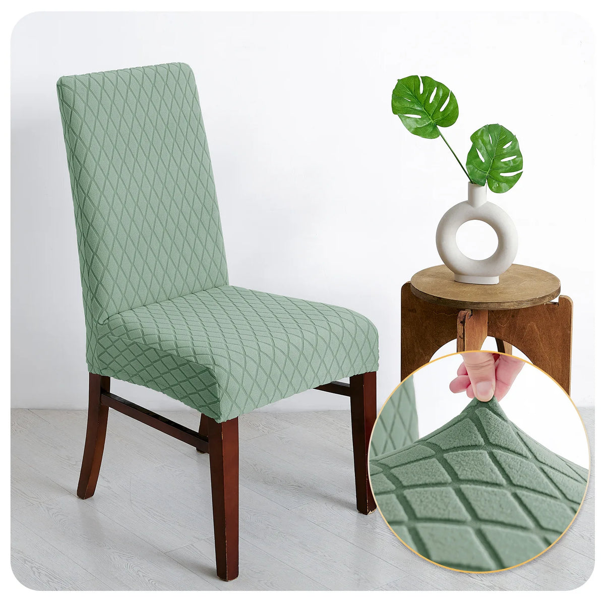 Housse de Chaise Nuance – Vert Amande Extensible | Housse Moderne