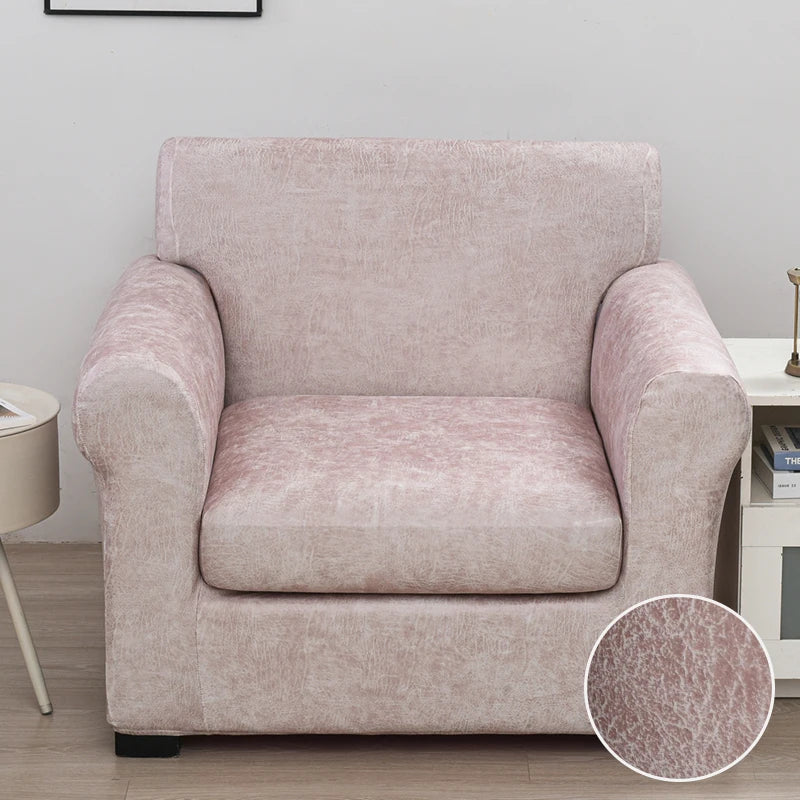 Housse de Fauteuil Club – Simili Cuir Gris Clair | Housse Moderne
