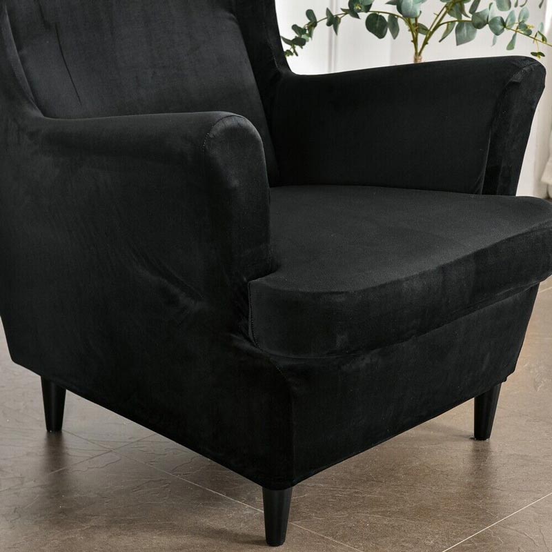 Housse de Fauteuil Crapaud Velours Noir | Housse Moderne