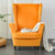 Housse de Fauteuil Crapaud Velours Orange | Housse Moderne