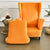 Housse de Fauteuil Crapaud Velours Orange | Housse Moderne