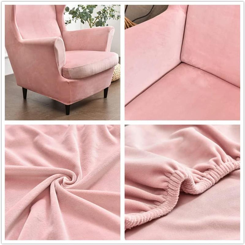 Housse de Fauteuil Crapaud Velours Rose | Housse Moderne