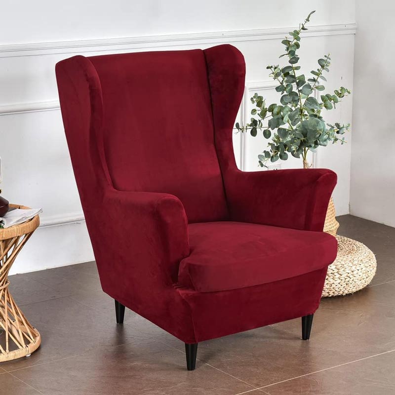Housse de Fauteuil Crapaud Velours Rouge | Housse Moderne