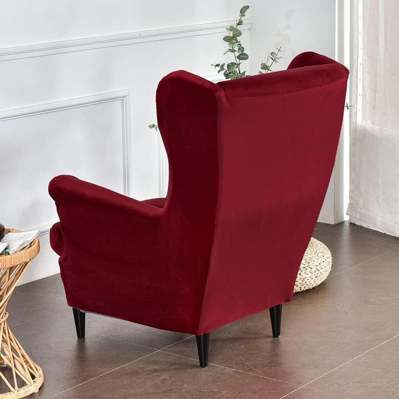 Housse de Fauteuil Crapaud Velours Rouge | Housse Moderne