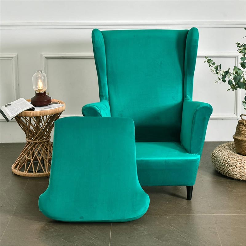 Housse de Fauteuil Crapaud Velours Vert | Housse Moderne