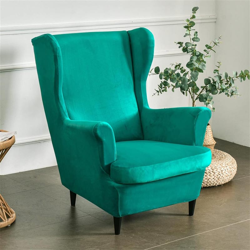 Housse de Fauteuil Crapaud Velours Vert | Housse Moderne