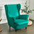 Housse de Fauteuil Crapaud Velours Vert | Housse Moderne