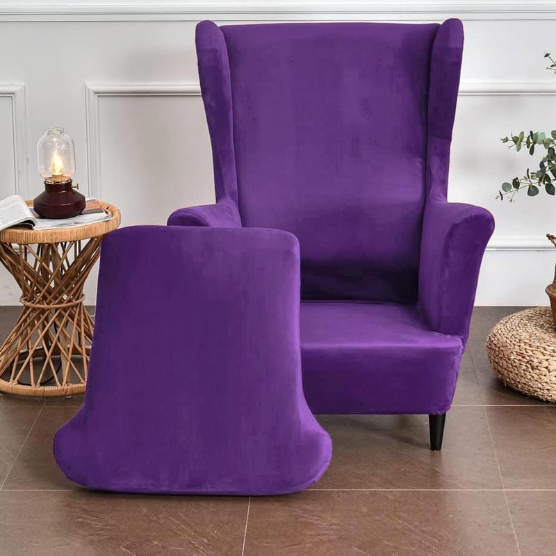 Housse de Fauteuil Crapaud Velours Violet | Housse Moderne