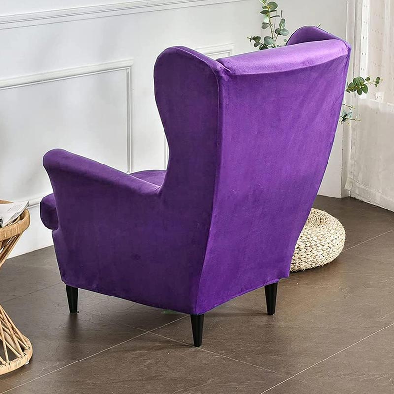 Housse de Fauteuil Crapaud Velours Violet | Housse Moderne