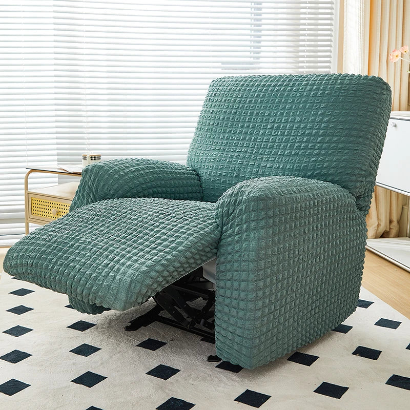 Housse de Fauteuil Relax – Seersucker Bleu Canard | Housse Moderne