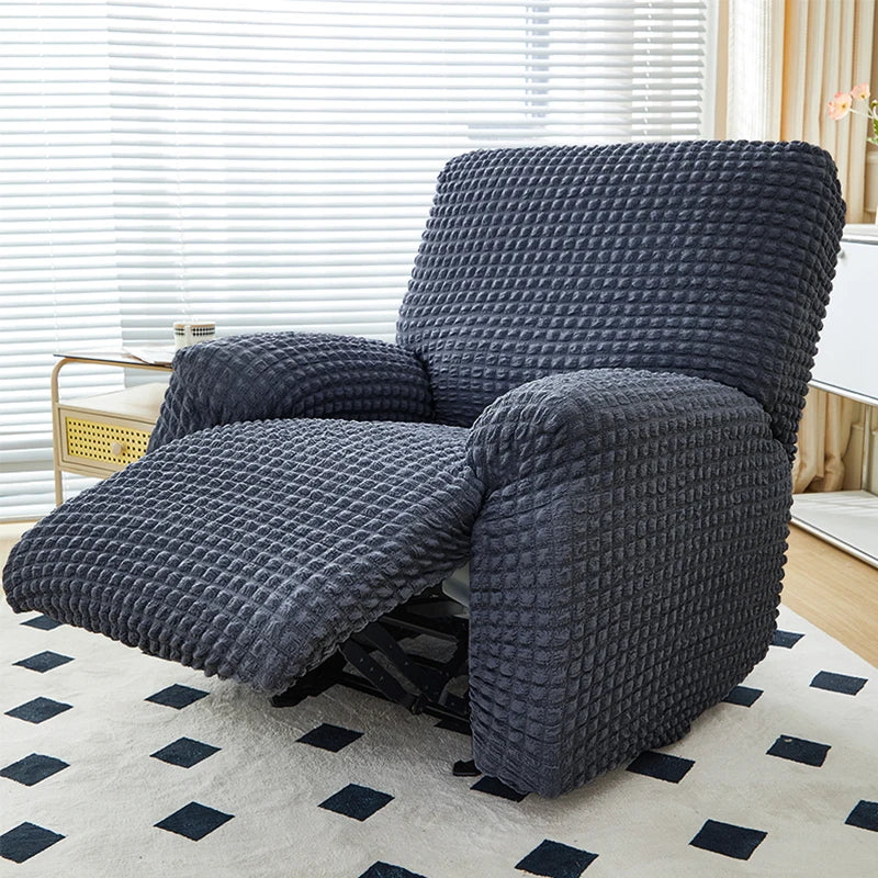 Housse de Fauteuil Relax – Seersucker Bleu Marine | Housse Moderne
