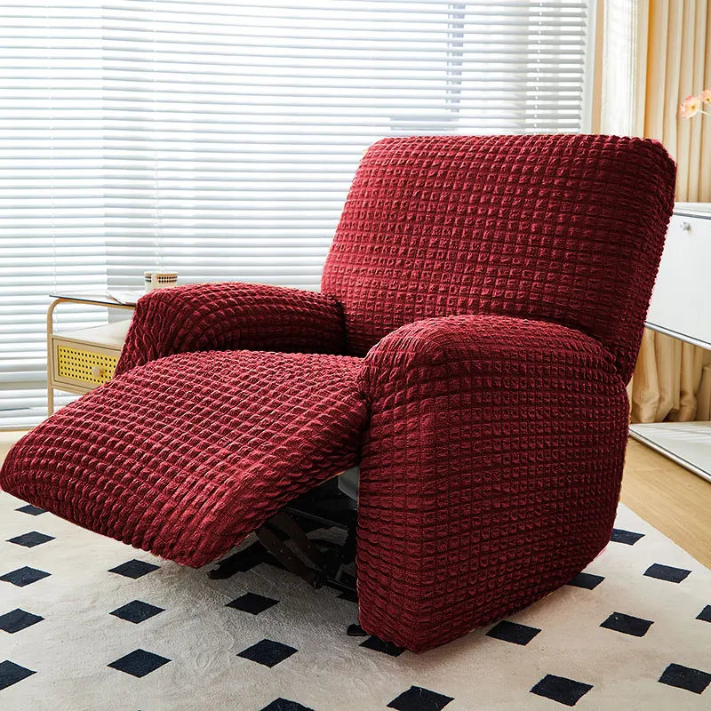 Housse de Fauteuil Relax – Seersucker Bordeaux | Housse Moderne