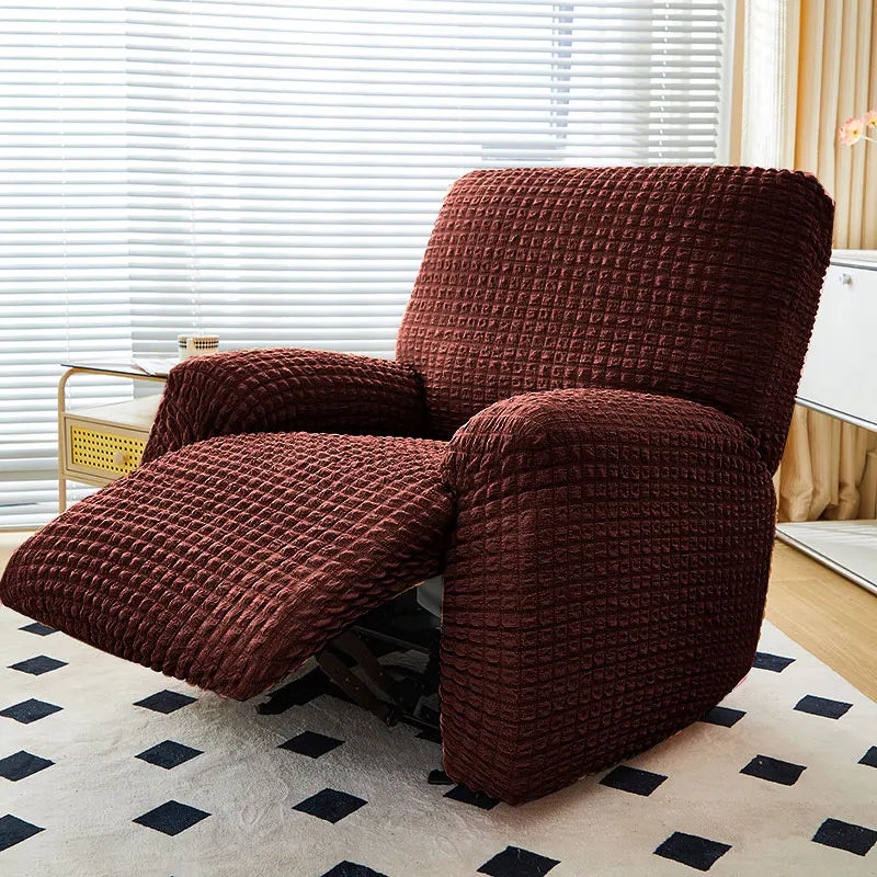Housse de Fauteuil Relax – Seersucker Marron | Housse Moderne