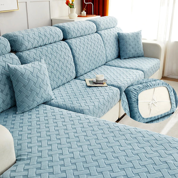 Housse Coussin Canapé En Velours - Antidérapante, Lavable - Gris 1 Place