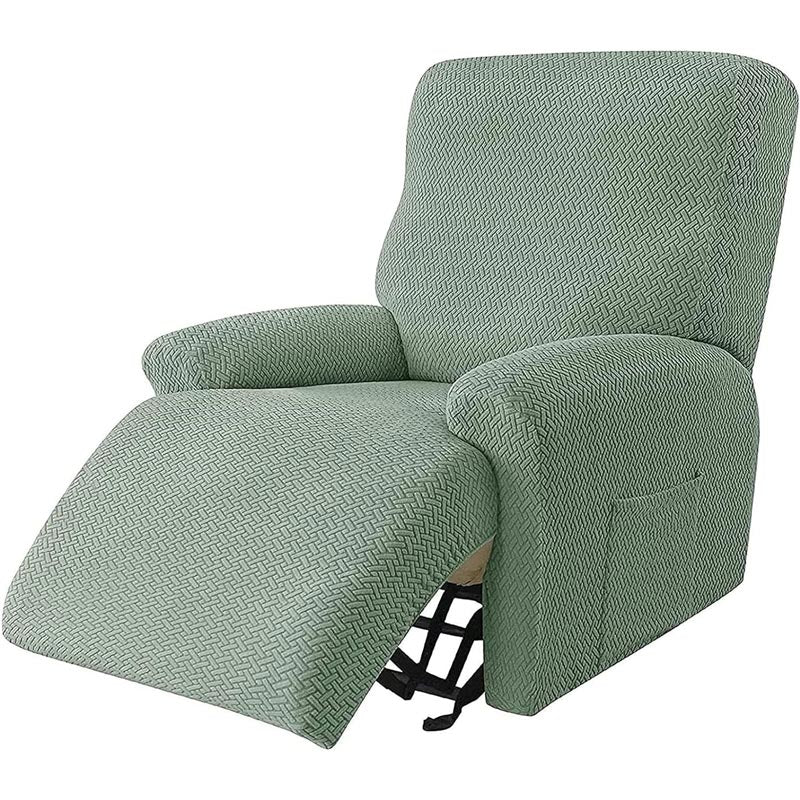 Housse Extensible Pour Fauteuil Relax 2 Places - 6 Pièces, Tissu Stretch, Lavable (Vert Malachite)